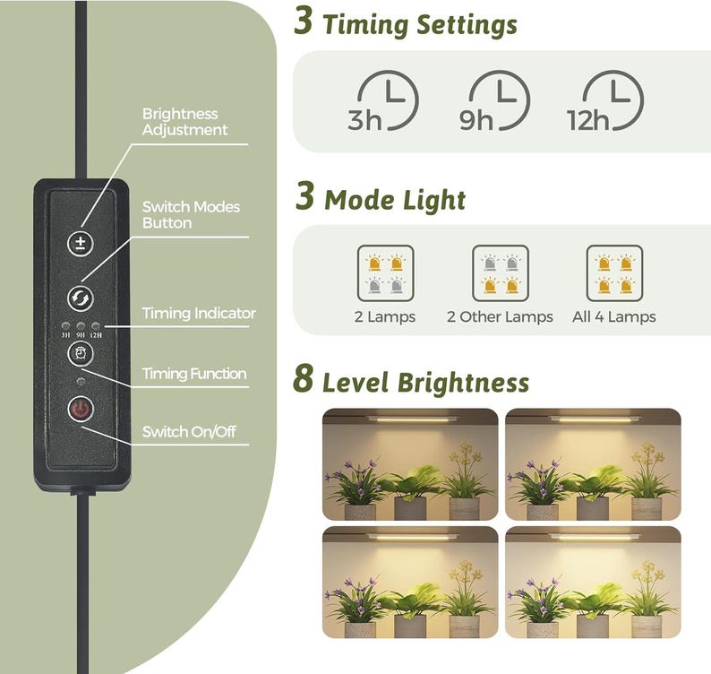 Large Solid Wood Plant Stand with Grow Lights – 17 Tier Indoor Shelf